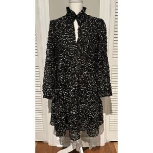 TUCKERNUCK Nightly Organza Palmerston Swing Dress in Black Organza Size Large